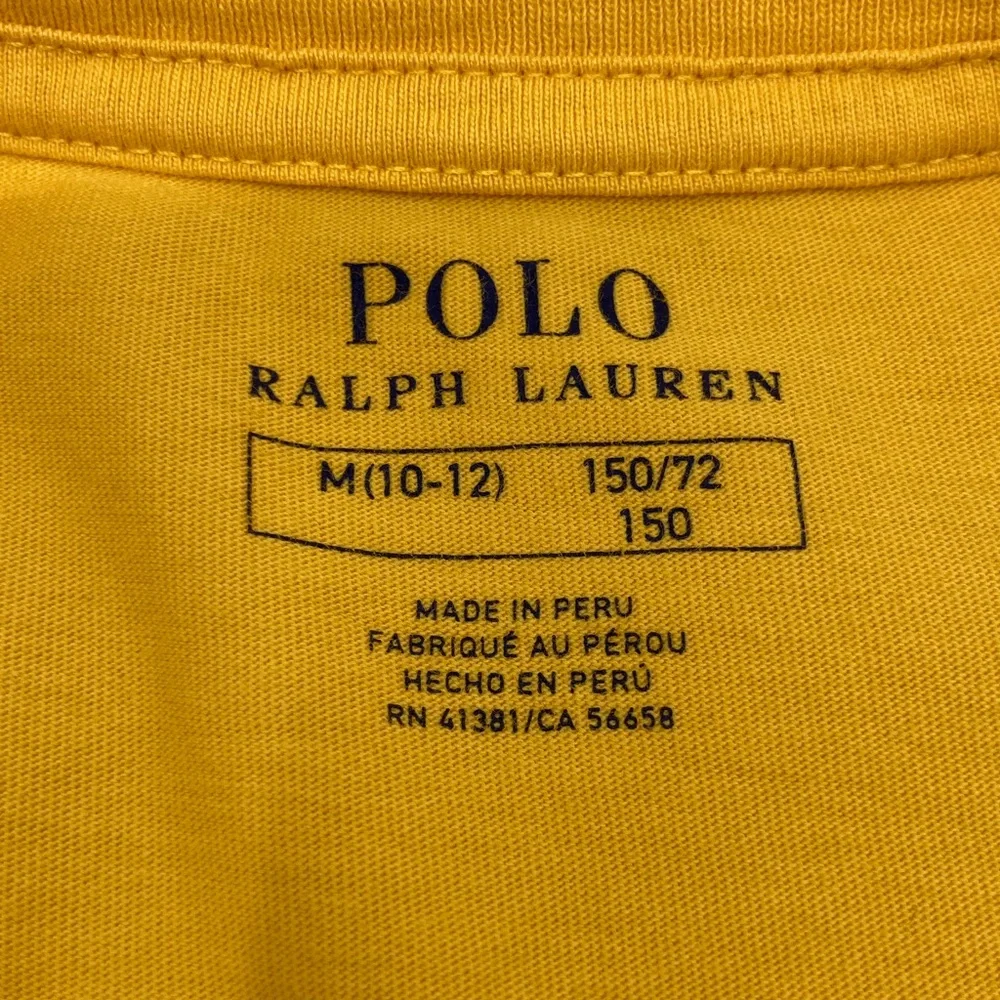Ralph Lauren Yellow Polo Bear Kids Tee Preppy Iconic Classic Graphic S296